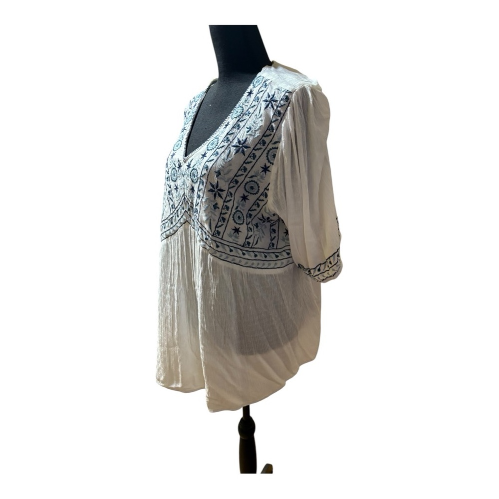 NWT Nurture by Westbound Cream Graphic 3/4 Sleeve Tunic Size 2X - Picture 6 of 11